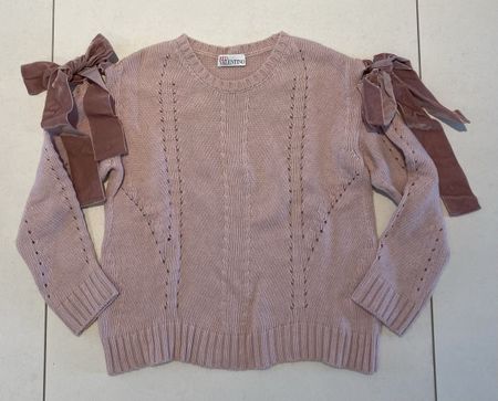 Red Valentino Pullover, Grösse S, Rosa mit Samtschleifen