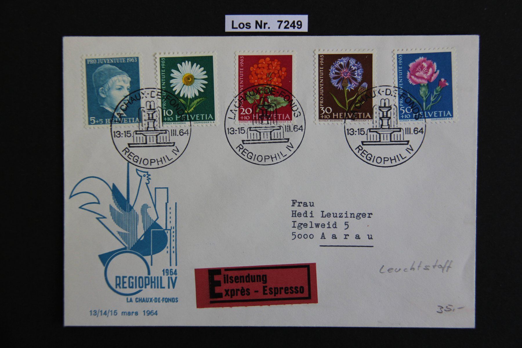 Tous les timbres: PJ 1964 Brief mit sauberem Sonderstempel            Los 7249 – D'occasion à Volken par jukon65