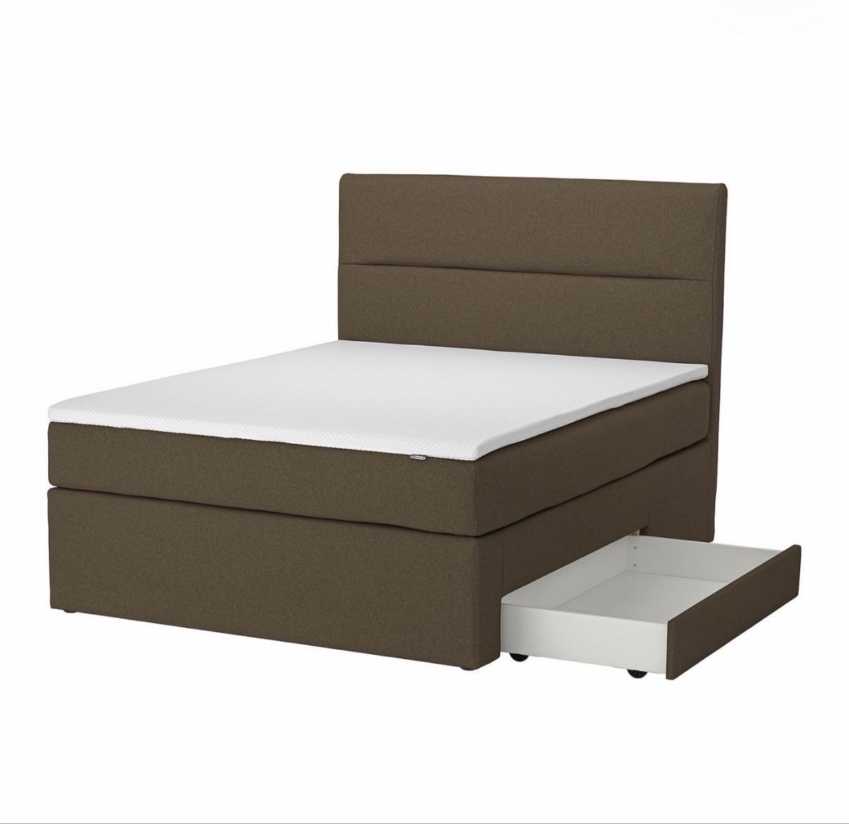 Betten: IKEA Box Spring Bed with Storage Drawer, Brown, New – Neu (gemäss Beschreibung) aus Pfäffikon ZH von say_wjn8 1