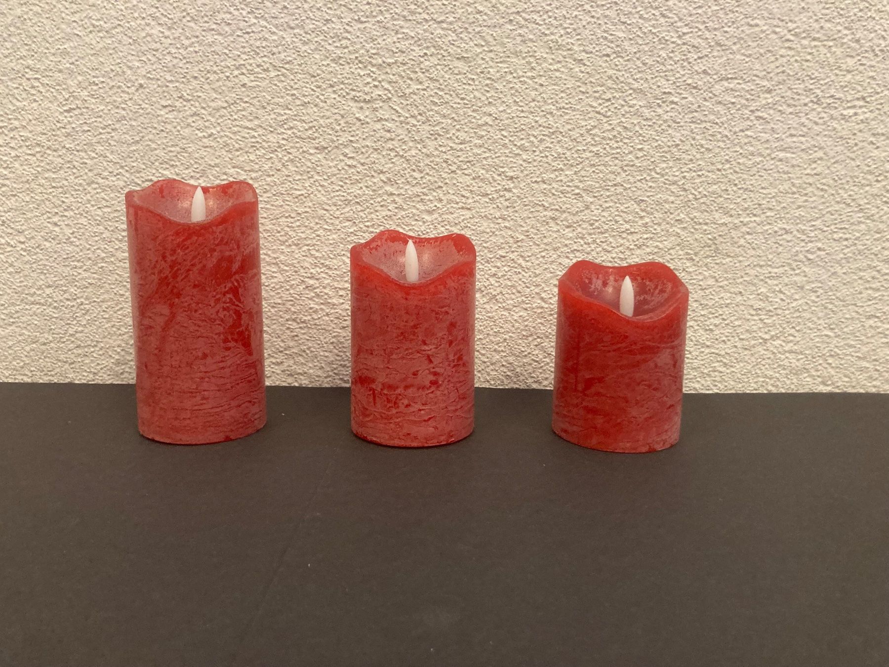 Candele: LED Echtwachs-Kerzen-Set, 3 Stück, mit  Timerfunktion, rot – Nuovo e nell'imballaggio originale da Neuenhof venduto da jorogo 2