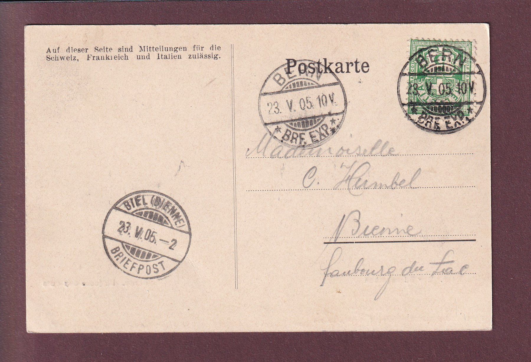 Cartoline postali: BERN - Bärengraben - 1905 – Usato da Pully venduto da nicecards 1