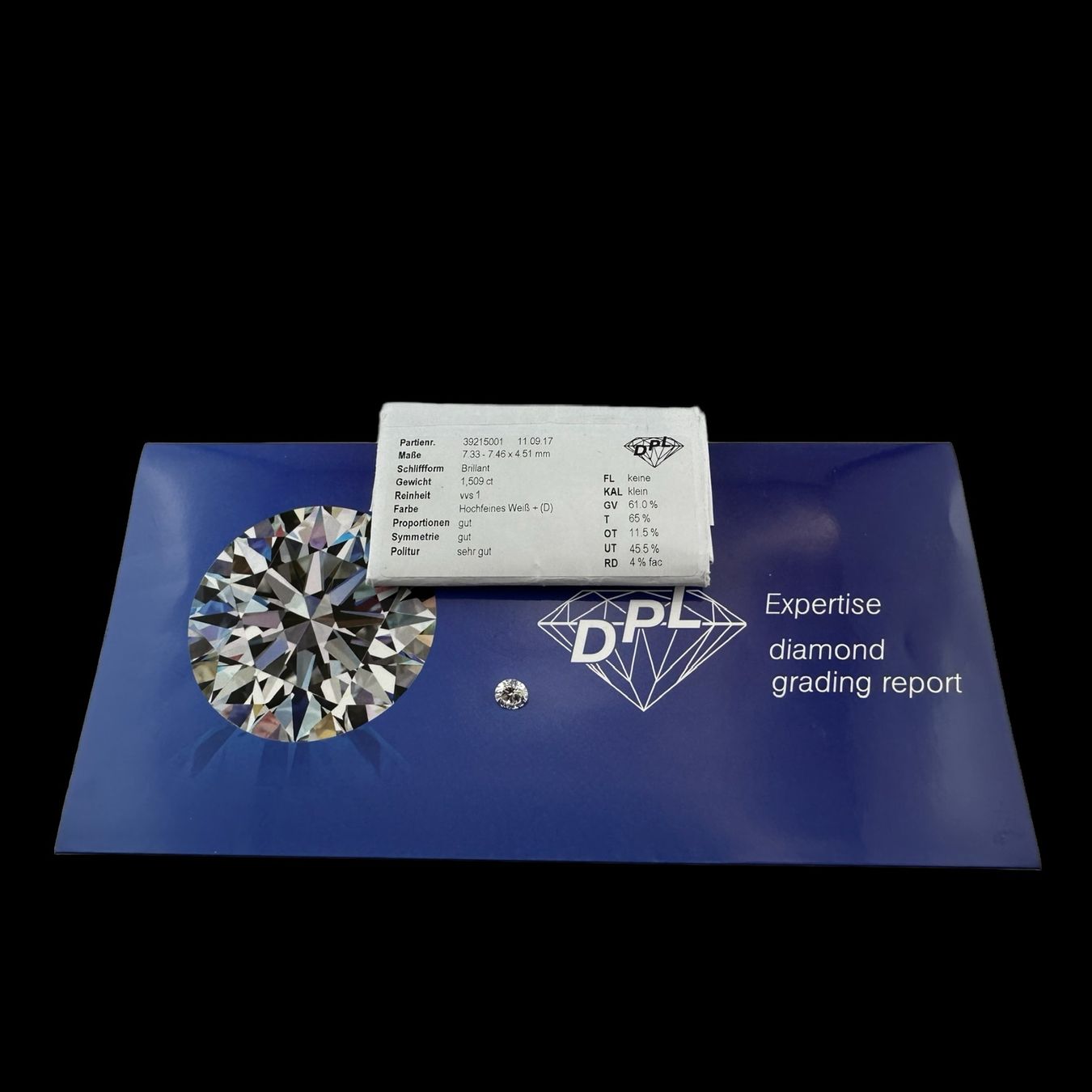 Pietre preziose: Brillant bester Farbe von 1.509 ct, D/vvs1, DPL - Report – Nuovo (secondo la descrizione) da Zuzwil SG venduto da artimmo 1