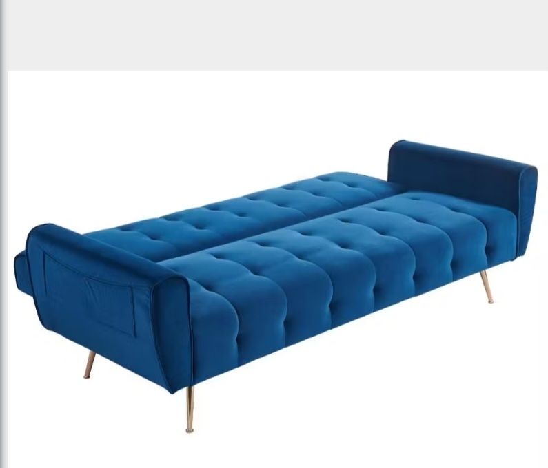 Sofas: Schlafsofa Klappsofa 3-Sitzer Samt Dunkelblau POLANI – D'occasion à Tägerwilen par Paulinha06 1