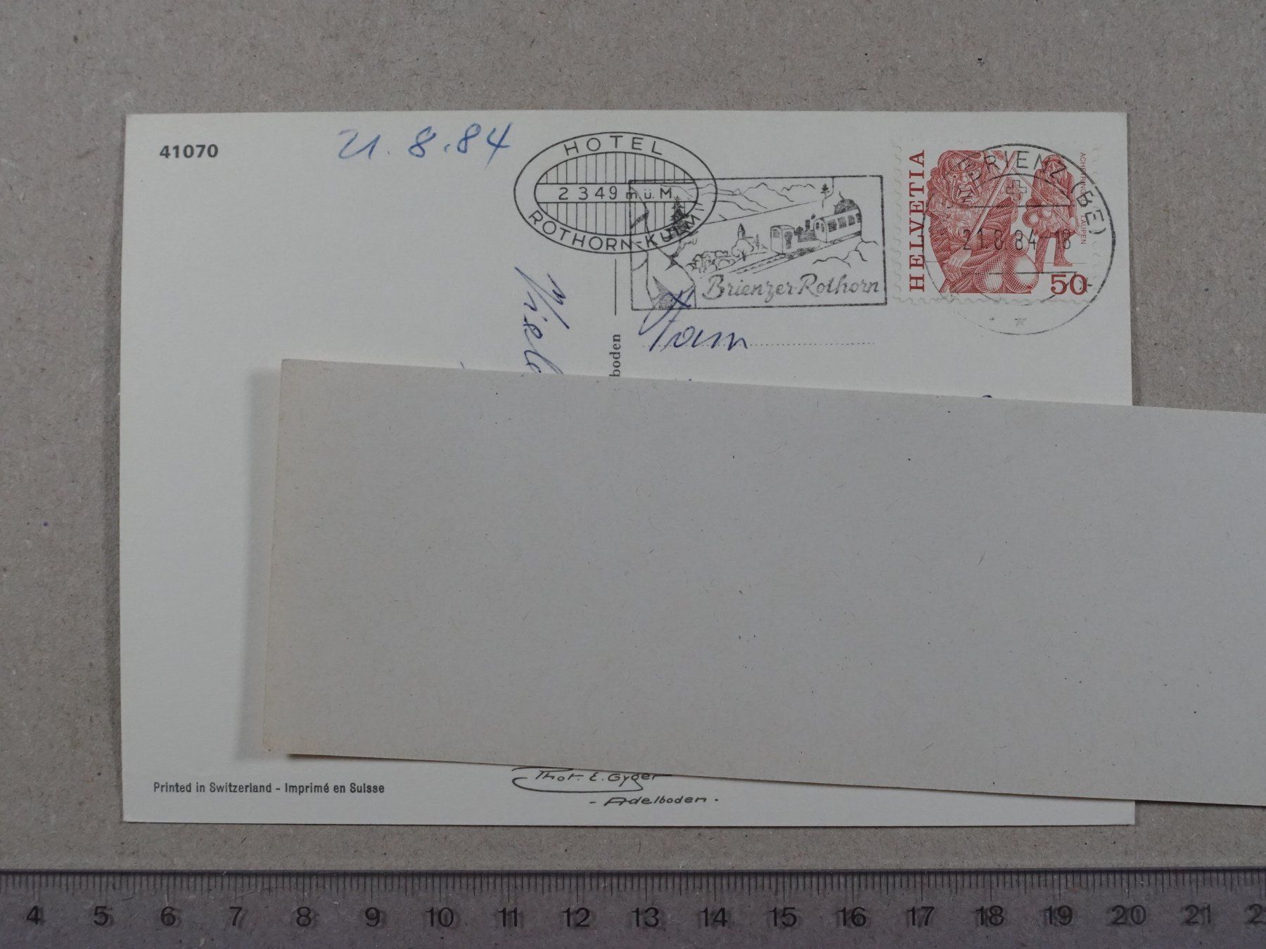Cartoline postali: Brienz Rothorn Bahn, 1984 – Usato da Lenzburg venduto da fh1 1