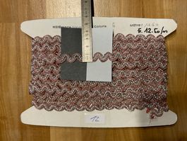 Bordüre Textilband mit Perlen / 12 Meter