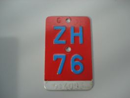 Velonummer ZH 1976