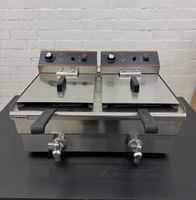 Elektro Doppelfritteuse - 10+10 Liter - 3+3 KW - Mit Ablassh