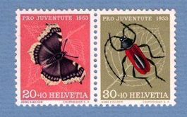 1953 P.Juventute Doppelmarken Postfrisch