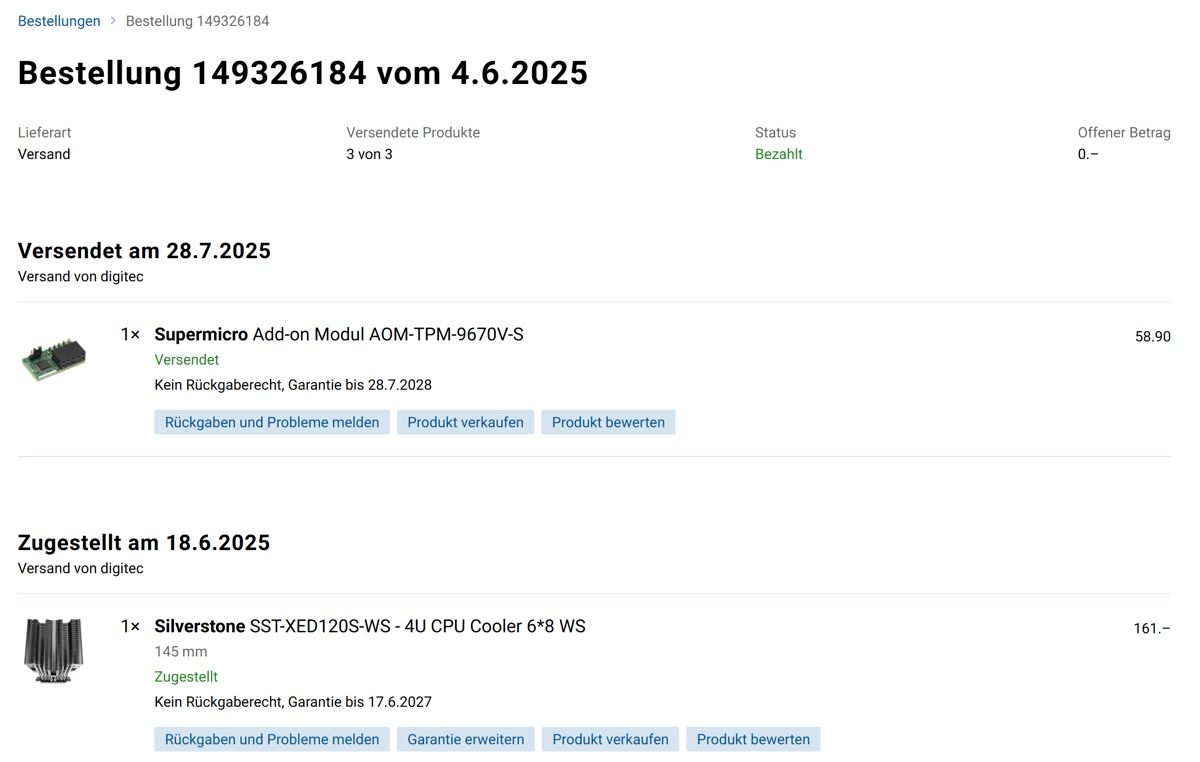 Amd PC: AMD EPYC 9275F System – Usato da Hirzel venduto da Neway_44 8