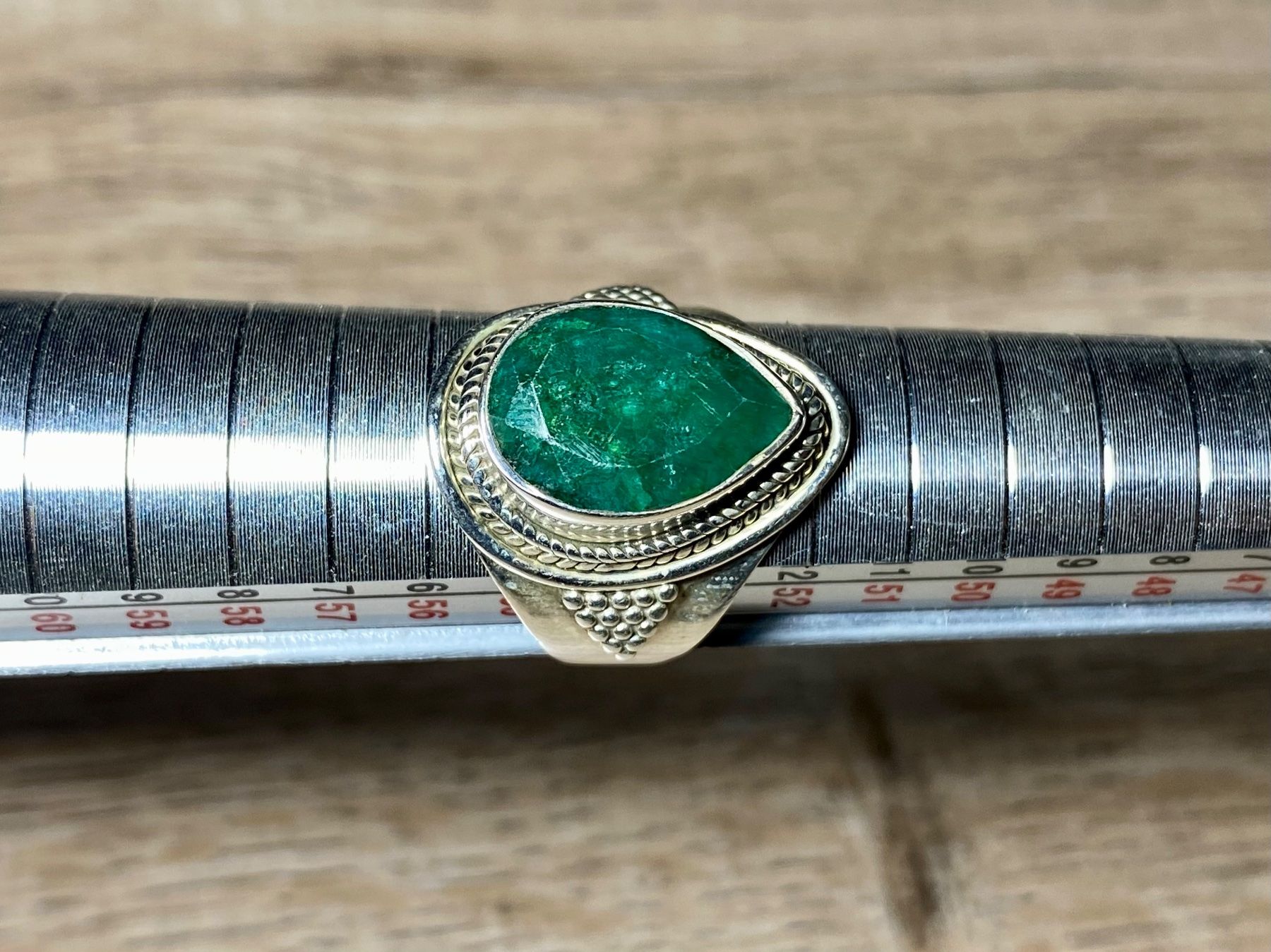 Anelli: Orientalischer Silber 925 Ring mit natürlichem Smaragd – Nuovo e nell'imballaggio originale da Laax venduto da Kiki_Kingdom3 1
