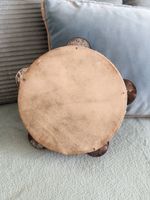 Tamburin Holz mit Metallfingern Holzdurchmesser 23cm gebrauc