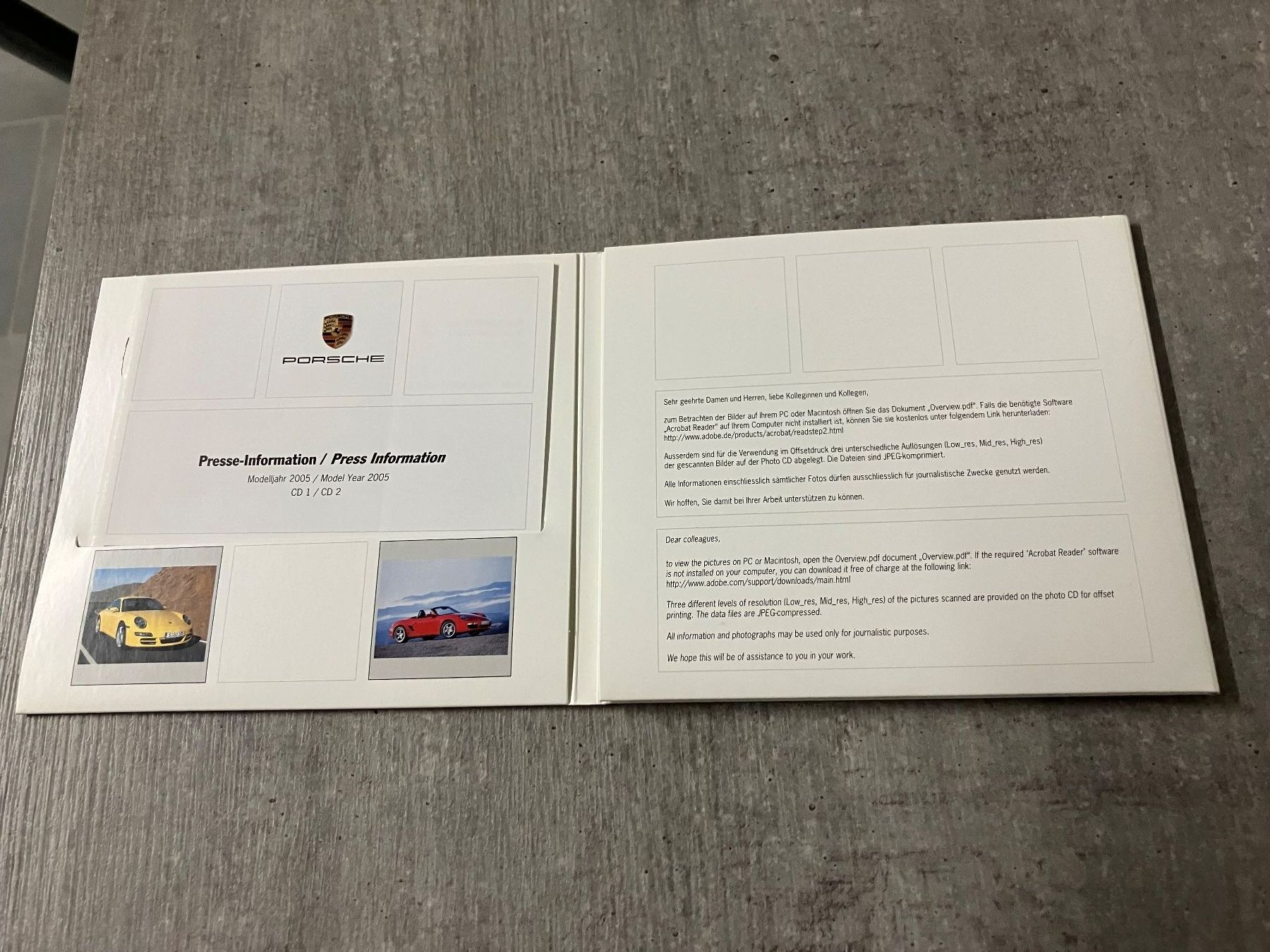 CD: CD Presse-Information PORSCHE modèles année 2005 – Nuovo (secondo la descrizione) da Cortaillod venduto da car_f6v6 2