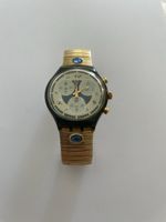 Swatch Chronograph Uhr mit Goldarmband & Steinen