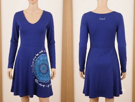 Robe Desigual bleue imprimée taille S 