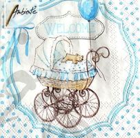 Serviette welcome blue 25x25 (1107) 2Stk.