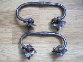 2 antike Truhengriffe geschmiedet