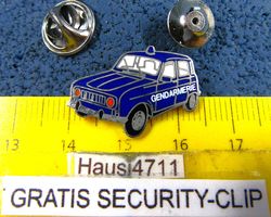 RENAULT R4 AUTO GENDARMERIE FRANCE PIN MIT SECURITY-CLIP