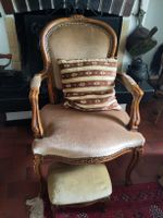 Antiker Sessel mit Fusshocker, sehr bequem, Vintage!