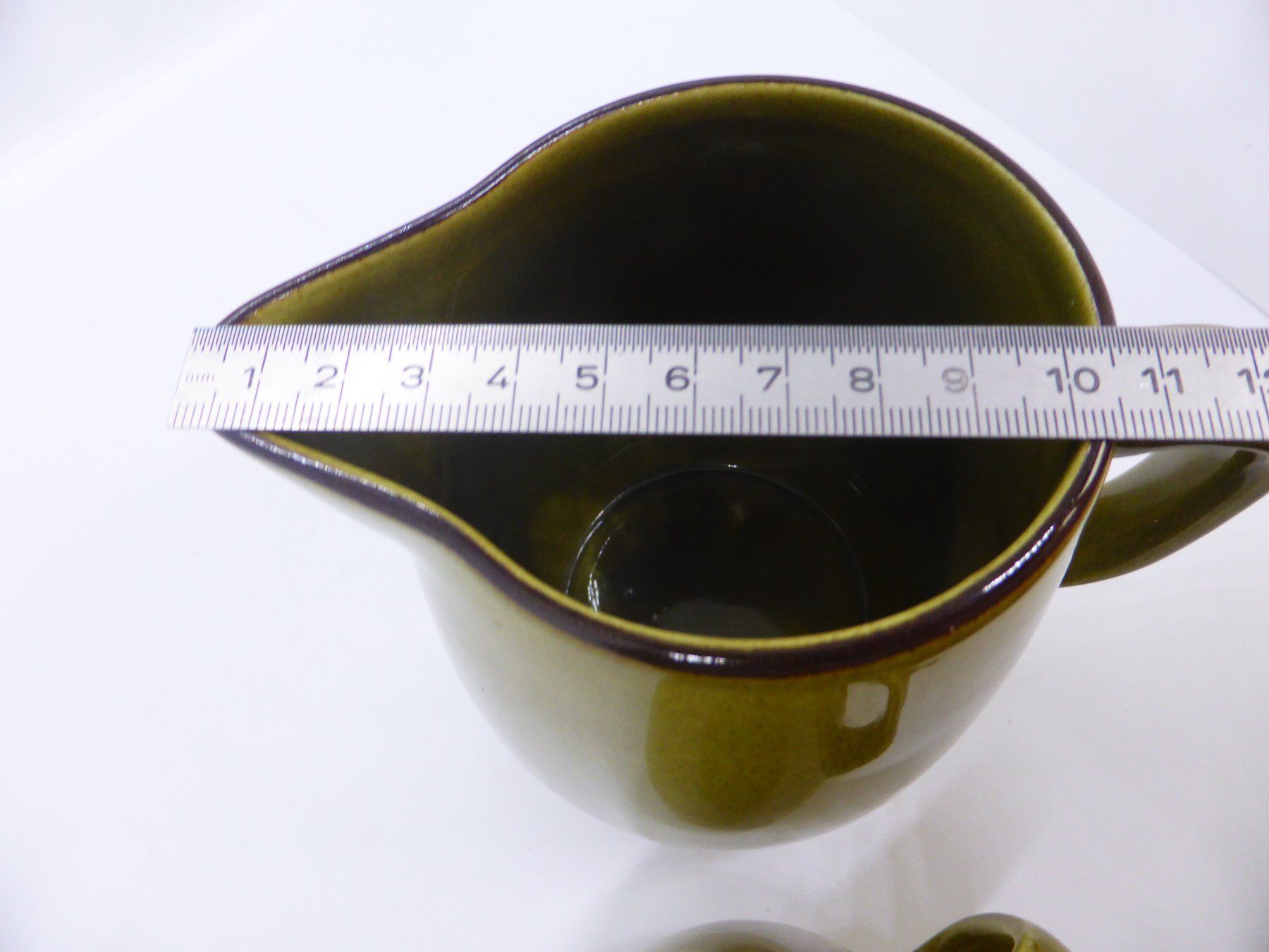 Rössler Caraffe: Rössler 1 pot à crème et lait décor vert olive – Usato da Porrentruy venduto da Kim017 2