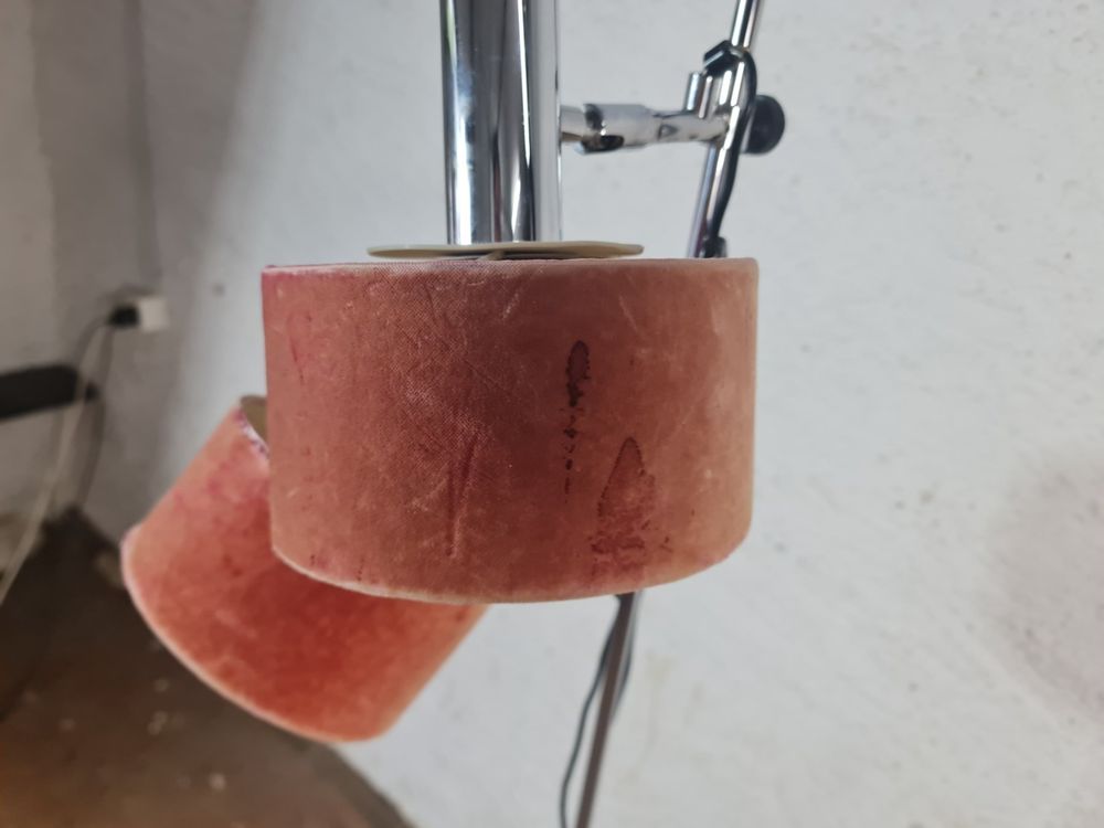Lampes: Stehlampe 2-flammig verstellbar Chrom Samtschirme Vintage – D'occasion à Obfelden par Vintagebude 5
