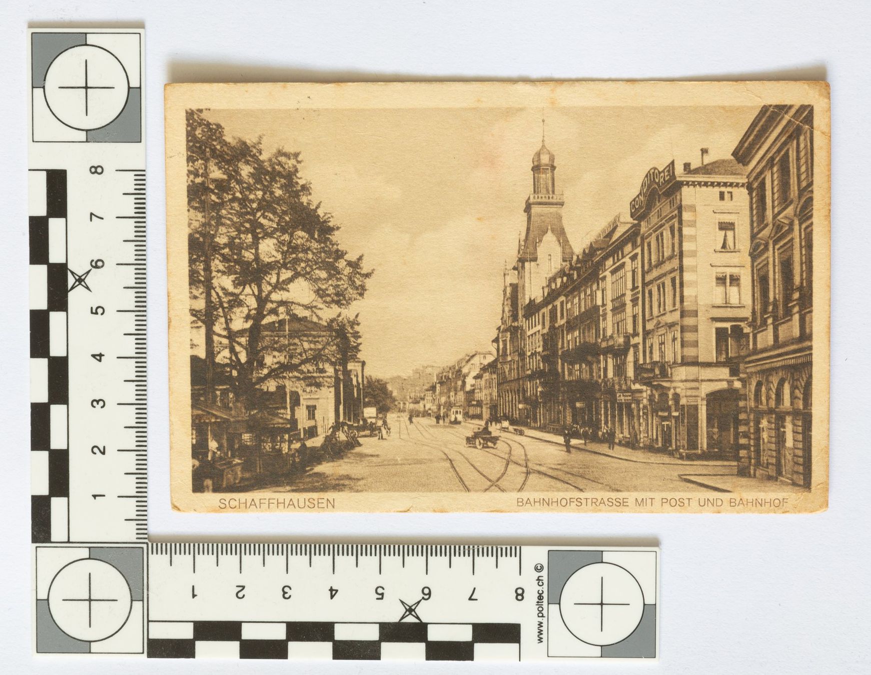 Cartoline postali: Ansichtskarte Schaffhausen / Bahnhofstrasse mit Post und Bah – Usato da Riehen venduto da Tignanello1