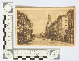 Ansichtskarte Schaffhausen / Bahnhofstrasse mit Post und Bah