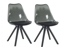 2 Moderne Stühle, Schwarz, Rauchglasoptik, neuwertig