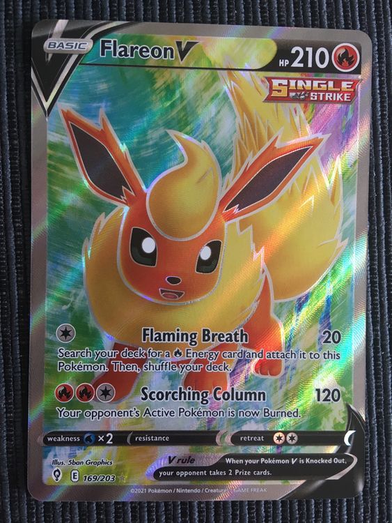 Pokemon Flareon V Fullart Evolving Skies | Kaufen Auf Ricardo