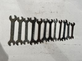 Antiker Gabelschlüsselsatz ( Garage / Werkzeug / Oldtimer )