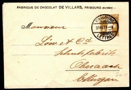 1911 Streifband Chocolat de Villars Fribourg Privat Zudruck