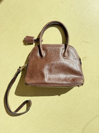 Vintage Leder Handtasche mit Schulterriemen 