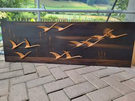 Design 70er Jahre Kupfer Wandrelief Länge 121 cm