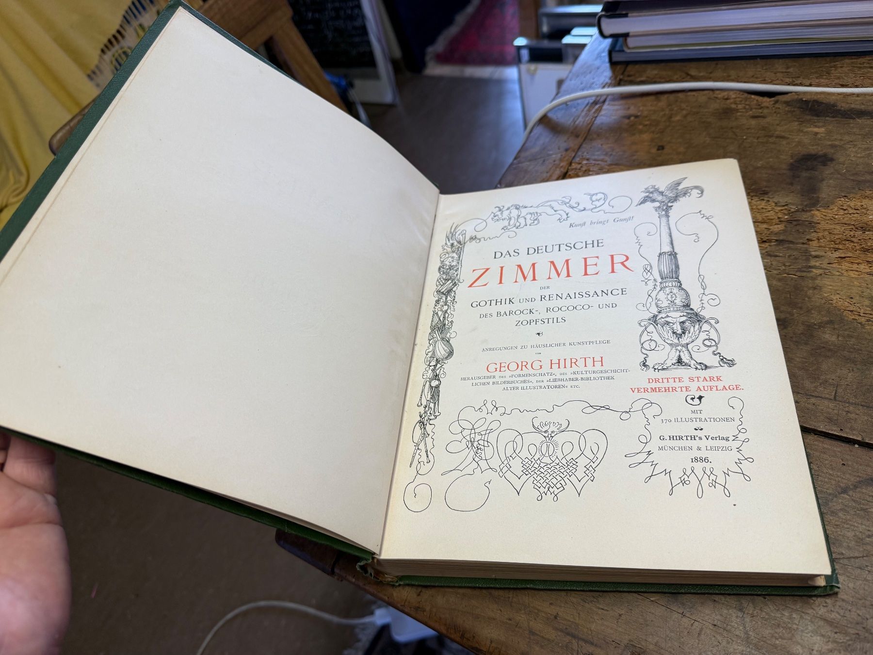 Libri: Georg Hirth; Das deutsche Zimmer 1886 – Usato da Bern venduto da Jwpm66 1