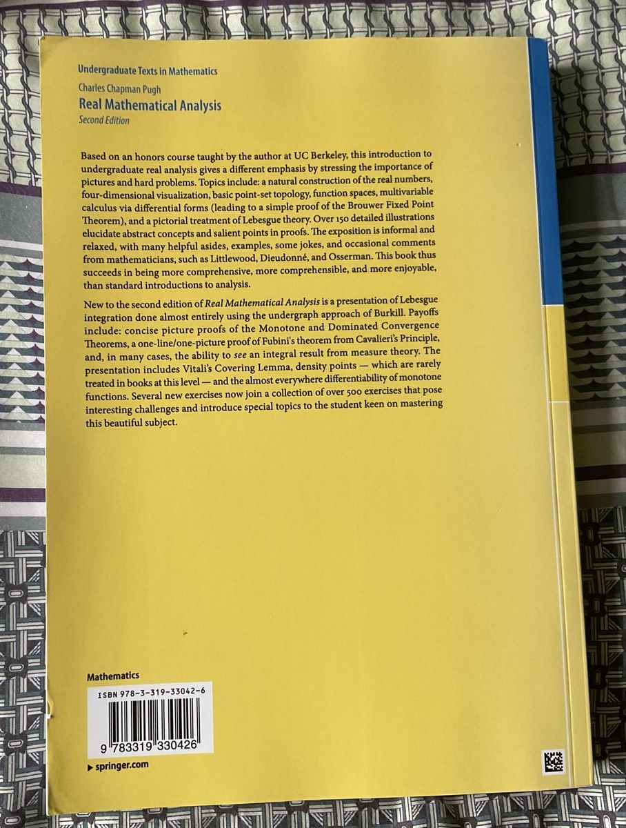 Libri: Real Mathematical Analysis C.C. Pugh 2. Auflage Springer – Usato da Küsnacht ZH venduto da thm_bqw7 1