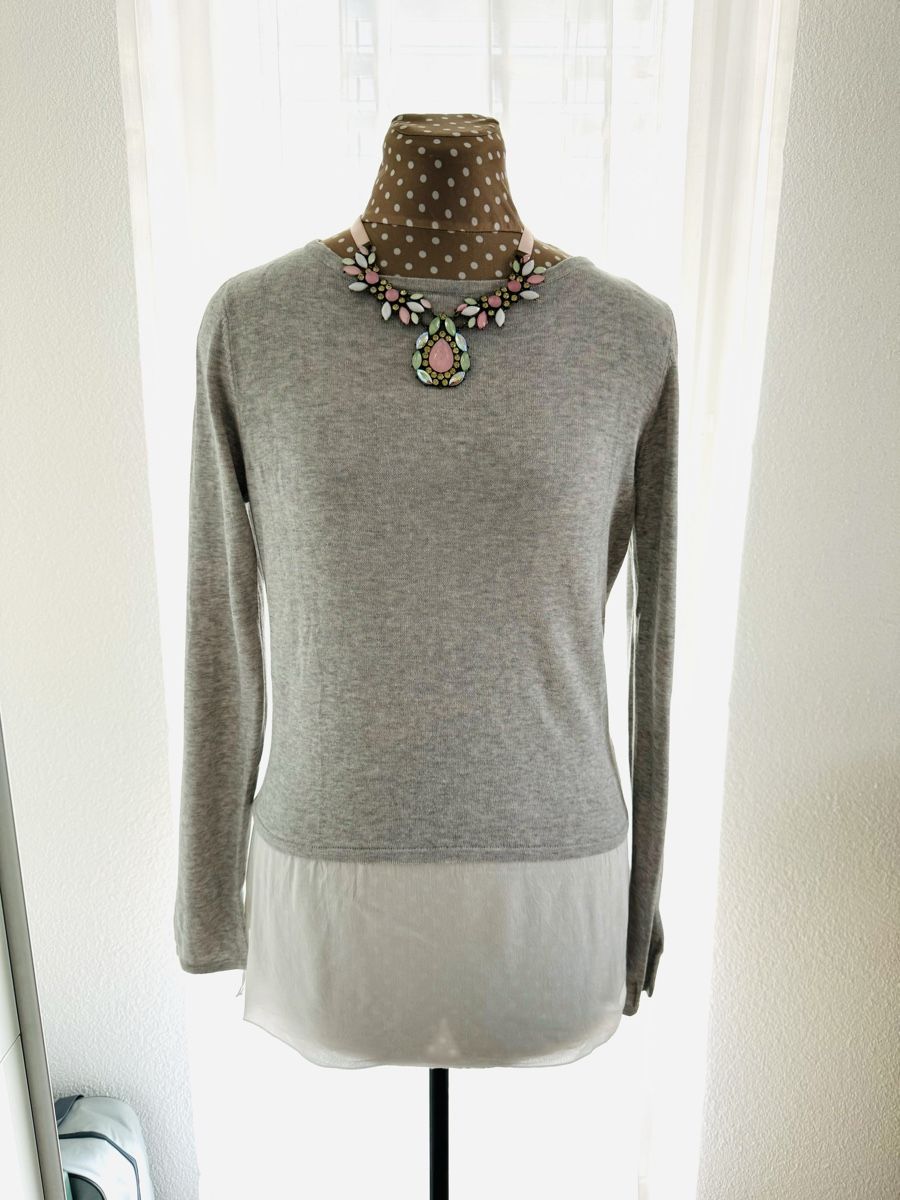 Maglioni & Felpe: Street One Shirt/Pulli, Grau mit Chiffon, Gr. 36 – Nuovo (secondo la descrizione) da Frick venduto da Cirilla