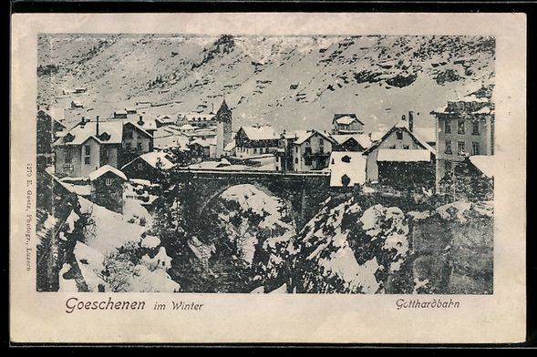 Cartoline postali: Goeschenen /Gotthardbahn, Teilansicht im – Usato da Berlin venduto da bartko-reher