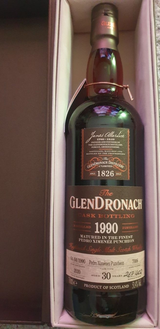 Glendronach Bevande alcoliche: GlenDronach 1990 30J 267/402 Cask 7006 – Nuovo e nell'imballaggio originale da Rorschacherberg venduto da proudschweiz 1