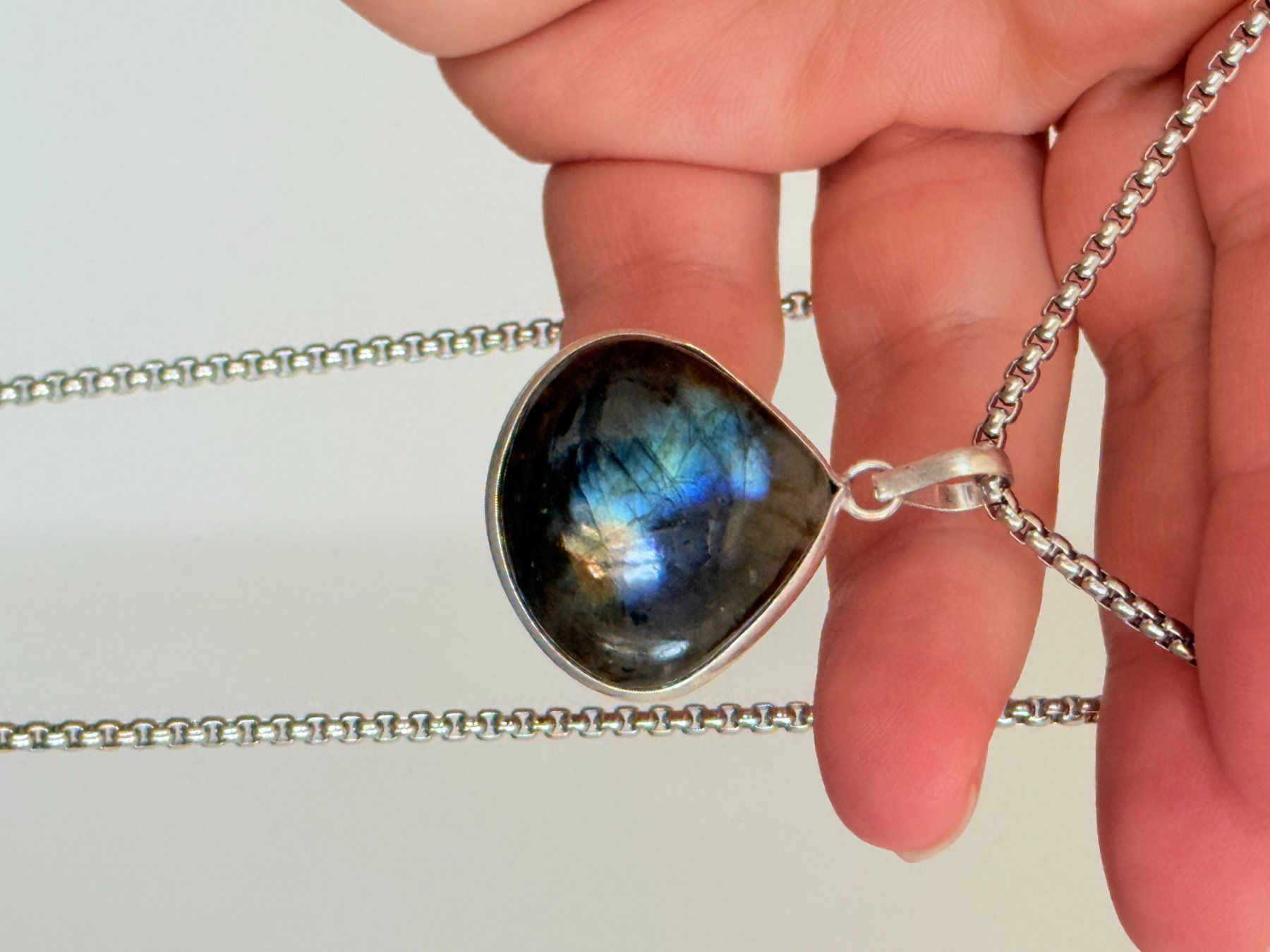 Catenine: Collier avec labradorite - Élégant & Naturel! – Nuovo e nell'imballaggio originale da Genève venduto da AWWA 7