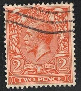 King George V - Two Pence Briefmarke - Grossbritannien 1912 (Gebraucht ...
