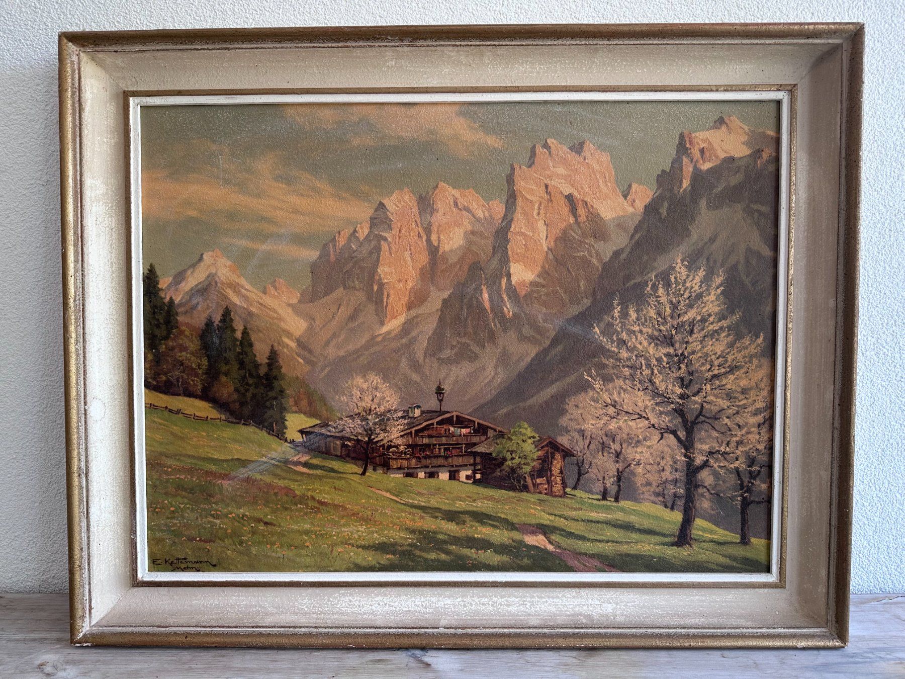 Dipinti: E. Kettermann, Paysage alpin – Usato da Châtillon FR venduto da Karine1453