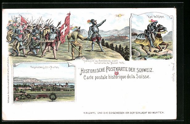Cartes postales: Litho Murten, Gesamtansicht, Karl der K – D'occasion à Berlin par bartko-reher