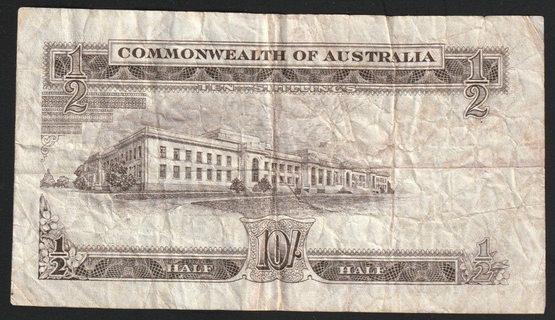 Banconote: Australien 10 Shillings 1961 – Usato da Brugg AG venduto da banknoten_muesli 1