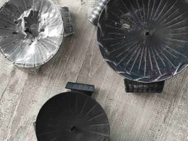 3er Set Kerzenhalter aus Metall, schwarz