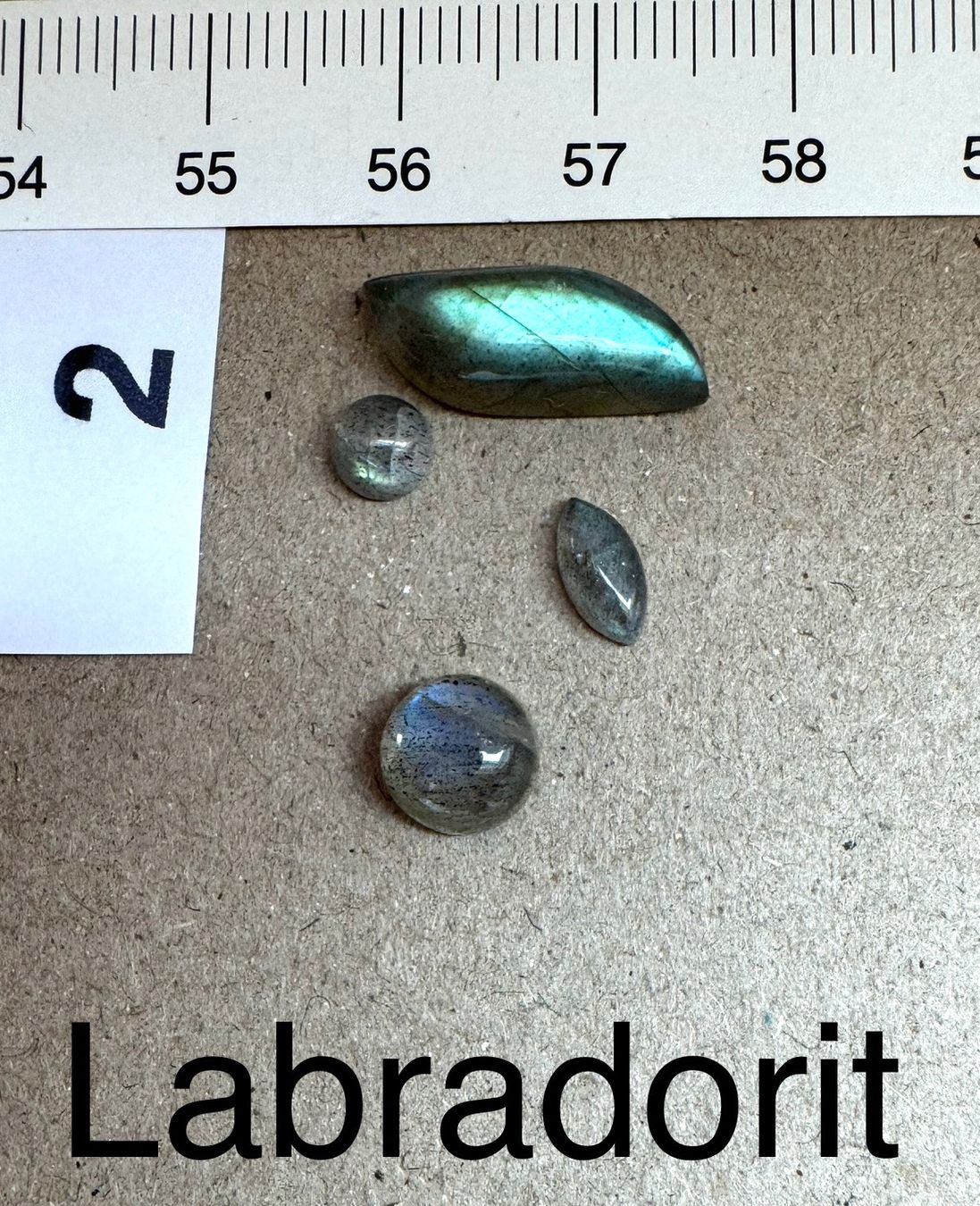 Minerali & Pietre curative: 4 exclusive leuchtende Labradorit Cabochons – Nuovo e nell'imballaggio originale da Leuggern venduto da gemshow 6
