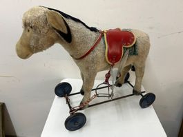 Esel von Steiff Reit-/ Rollesel Mohairplüsch 50iger Jahren
