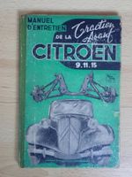 Manuel d'entretien de la Traction Avant Citroen - F