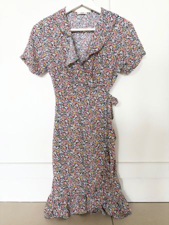 Robe cache-coeur Esprit fleurie - Taille XS
