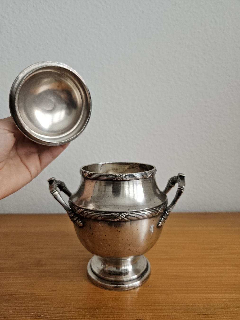 Geschirrsets: 3 tlg. Set Kaffee Service Messing versilbert ca. 1920 rar – Gebraucht aus Wiezikon b.Sirnach von wiezikon.vintage 4