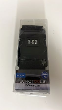 Neuer Eurotools Koffer Gurt mit Zahlenschloss, 2m Länge
