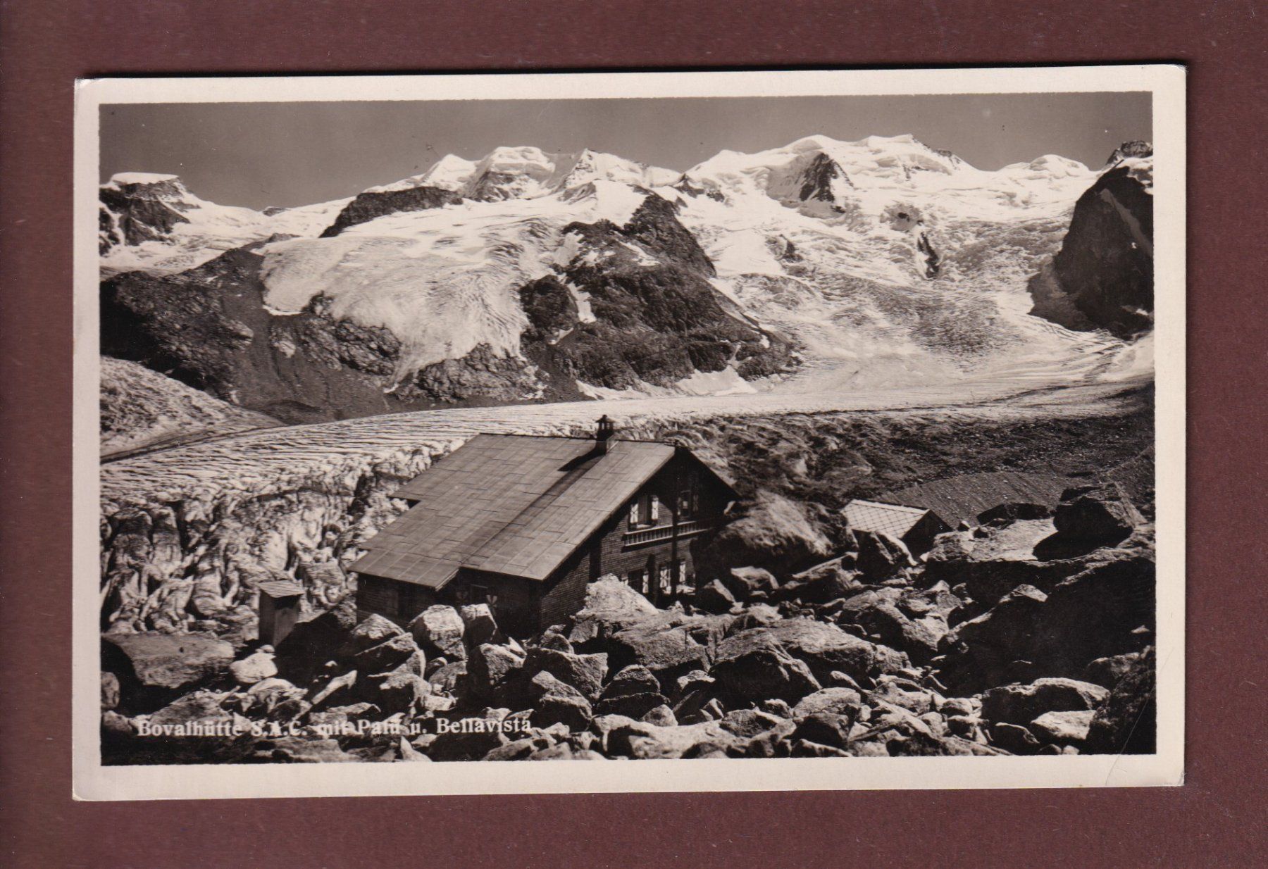 Cartoline postali: BOVALHÜTTE - Palü - Bellavista - 1941 // Eckbug // – Usato da Pully venduto da nicecards